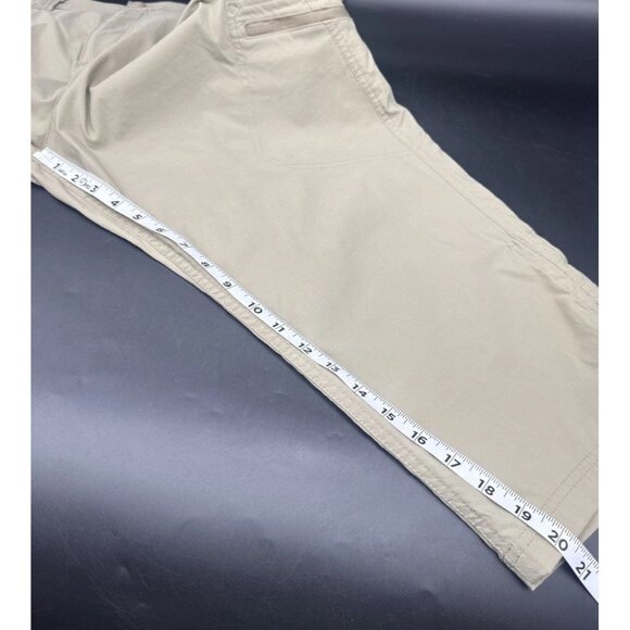 Eddie Bauer Women’s Tan Rainier Capri Crop Pants Sz 16 Stretch Outdoor Hiking - Picture 12 of 13